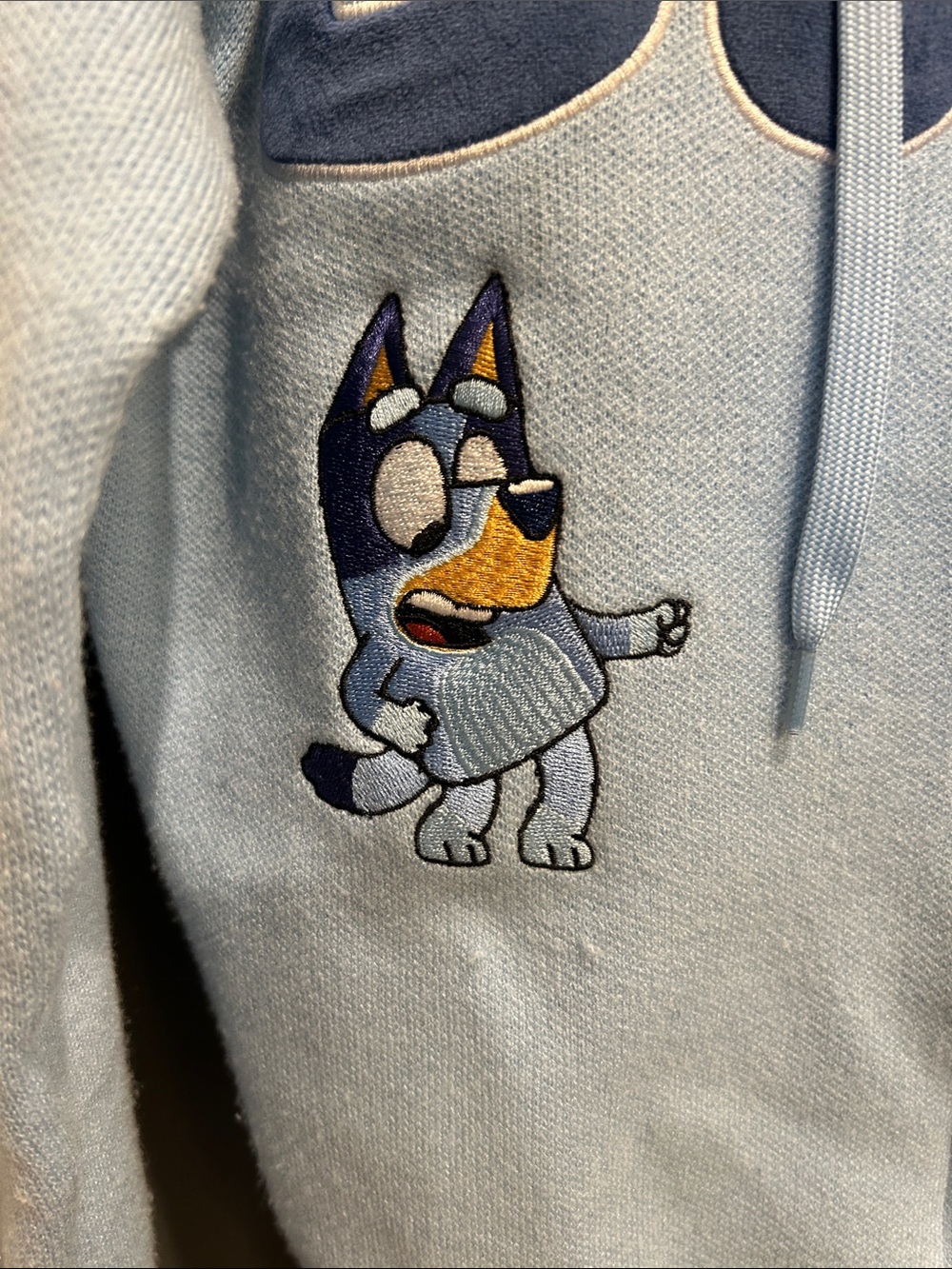 Bluey Zip-Up Hoodie with Character Patches NWOT - Picture 2 of 9